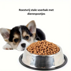 Roestvrijstalen Honden- en Kattenbakken met Antislip Onderkant – Duurzame, Hygiënische Voer- en Drinkbakken voor Huisdieren